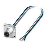 SACC-SQ-M12MS-4CON-25F/0,5 - Device connector front mounting