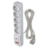 Surge Protector – 5 sockets, 3m, grey