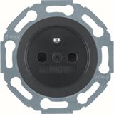 Earthed socket, enhanced touch safety, screw, Series 1930/Glass, black