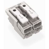 Lighting connector push-button, external without ground contact white