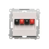 Double loudspeaker socket, module, light gray matt