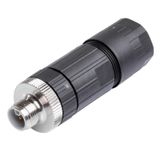 Round plug (field customisable), M12, L-coded, PUSH IN, Number of pole