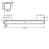 Surface-mounted luminaire Finea D Diffuser White rectangular ETDD 32W 3281lm Lambertian (L) IK03 3 SDCM