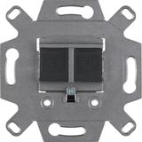 RJ data socket, double, Cat. 6A shielded, straight output