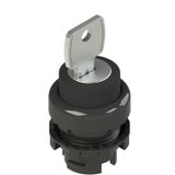 Key selector, 3 positions black with marking