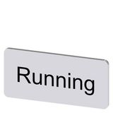Labeling plate 12.5 x 27 mm, silver-colored label, labeling: Running