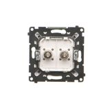 Single plug socket for the IP44 version with Schuko earthing - without frame gasket - transparent flap, white, 16A