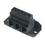Printed circuit board terminals, 15.00 mm, Number of poles: 8, 90°, Solder pin length (l): 4.5 mm, tinned, black, Clamping yoke connection, Clamping range, max. : 25 mm², Box
