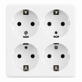 4-Way Power Socket 16A, 250V~Max: 3680W, IP20 Without Cable, White