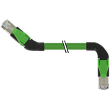 RJ45 male 45° right /RJ45 male 90° right shielded PUR 1x4xAWG22 gn 2m