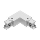 Connector L 90° for 3-phase track, internal, white