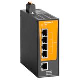 PoE switch, unmanaged PoE, Fast Ethernet, 1x RJ45, 4x RJ45 PoE++, IP30