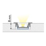 Built-in aluminum profile VB, 23x7mm, matte diffuser, 1m