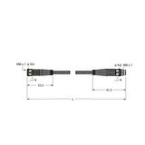 Actuator and Sensor Cable, PUR Extension Cable   PKG3M-2-PSG4M/TXL