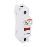Fuse holder, for 10X38mm fuses. 32A rated current at 690VAC, 1P. With status indicator. 1 module