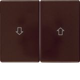 Rockers with imprinted symbol arrow, Arsys, brown glossy