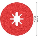 X-LOCK Fibre Disc, 115mm, G36, star hole, R780 Best for Metal + Inox
