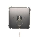 Roller blond switch with key, Inox, metallized, 5A
