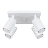 MODERN CEILING LAMP WHITE CARBON REFLECTORS ON A ROSECAKE FOR DINING ROOM