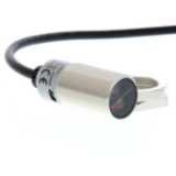 Photoelectric sensor, M18 threaded barrel, metal, red LED, background E3FB2006B
