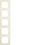 Frame 5gang, S.1, white glossy
