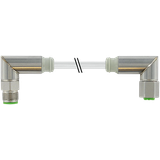 M12 Steel male 90° / M12 Steel female 90° A-cod. PVC 4x0.34 gy  0.6m