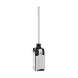 Limit switch, K series, wobble stick, omnidirectional, 1 bottom cable entry. Dimensions to EN 50047, metal body, contacts 2NO slow action. Flexible rod
