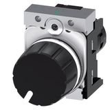 Potentiometer, compact, 22 mm, round, metal,  3SU1250-2PQ10-1AA0