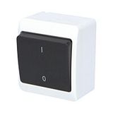 GALATEA Two-pole switch No. 2 10A 230V on plaster IP44 black