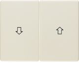 Rockers with imprinted symbol arrow, Arsys, white glossy