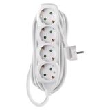 Extension Cord 5 m / 4 sockets / white / PVC / 1.5 mm2
