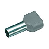 Wire ferrule, Duo 2x0.75mmý, L1=8mm, grey