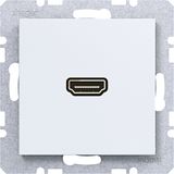 HDMI socket with 90° plug connection, A.x/C.x light white matte
