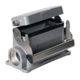 HDC enclosures, Size: 6, Protection degree: IP65, in plugged condition, Base housing, End-locking clamp, lower side, Standard, with cover, Size of cable entries: M 25