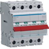 4-pole, 63A Modular Switch with Red Toggle