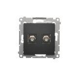 Double aerial socket type "F", black matt