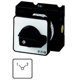 T3-2-8221/E Changeoverswitches, T3, 32 A, flush mounting, 2 contact unit(s), Contacts: 4, 90 °, maintained, Without 0 (Off) position, 1-2, Design number 8221