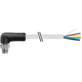 M12 Power male 90° L-cod. with cable PUR 5x1.5 gy UL/CSA+drag ch. 7.5m