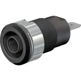 4 mm socket, flat plug connection, mounting Ø 12.2 mm, CAT III, black, 49.7044-21