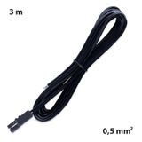 Connection cable with FP connector (socket), 3m 0.5mm2, black, free end 5mm