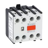 Auxiliary contact with front centre mounting. Screw terminals, for BF00, BF09...BF150 series contactors, 3NO+1NC