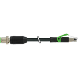 M12 male 0° / RJ45 male 0° D-cod. shielded RADOX EM 104 4xAWG22 shield