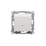 Two-way switch with LED illumination without pictogram, (module), 16AX, Screw, white
