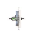 Double socket outlet with earthing and current phase constancy, (Complete product), 16A, 250V, Screw, white