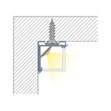 Corner aluminum profile RD, 16x16 mm, White diffuser, complete, 2 m