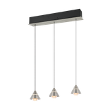Romeo LED pendant 3-pc brushed steel