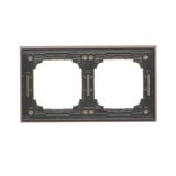 Quintuple frame, glass, volcanic lava