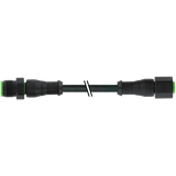 M12 male 0° / M12 female 0° A-cod. V4A FEP 5xAWG22 bk 5m