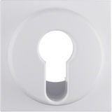 Centre plate for key switch/key push-button, Q.1/Q.3, p. white velvety