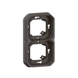 PLEXO 2 GANG HORIZONTAL AND VERTICAL FLUSH MOUNTING SUPPORT FRAME - ANTHRACITE